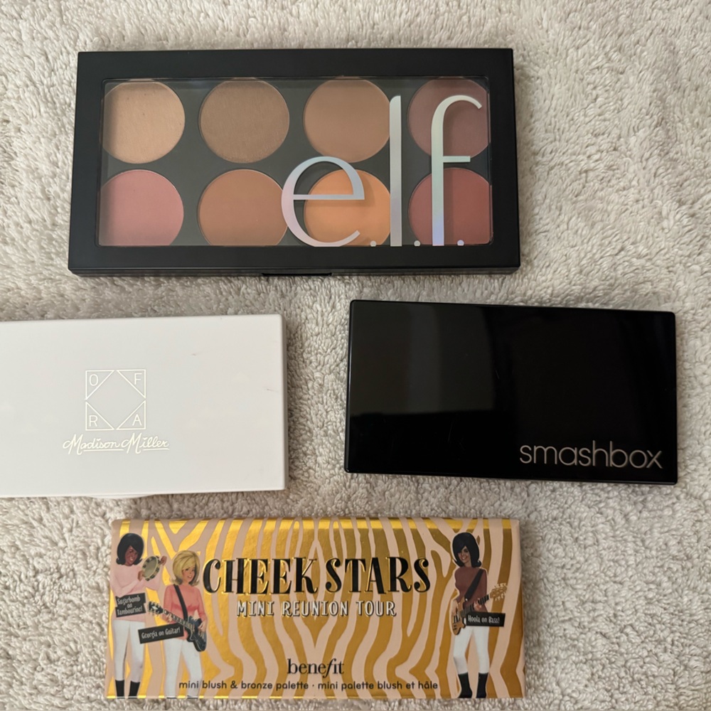 Smashbox, Elf, Benefit and Ofra Blush and Highlighter Palette Bundle